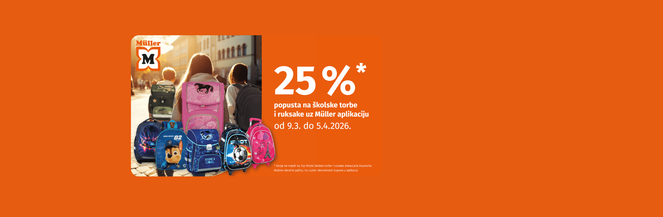 Müller: 25% na školske torbe i ruksake 