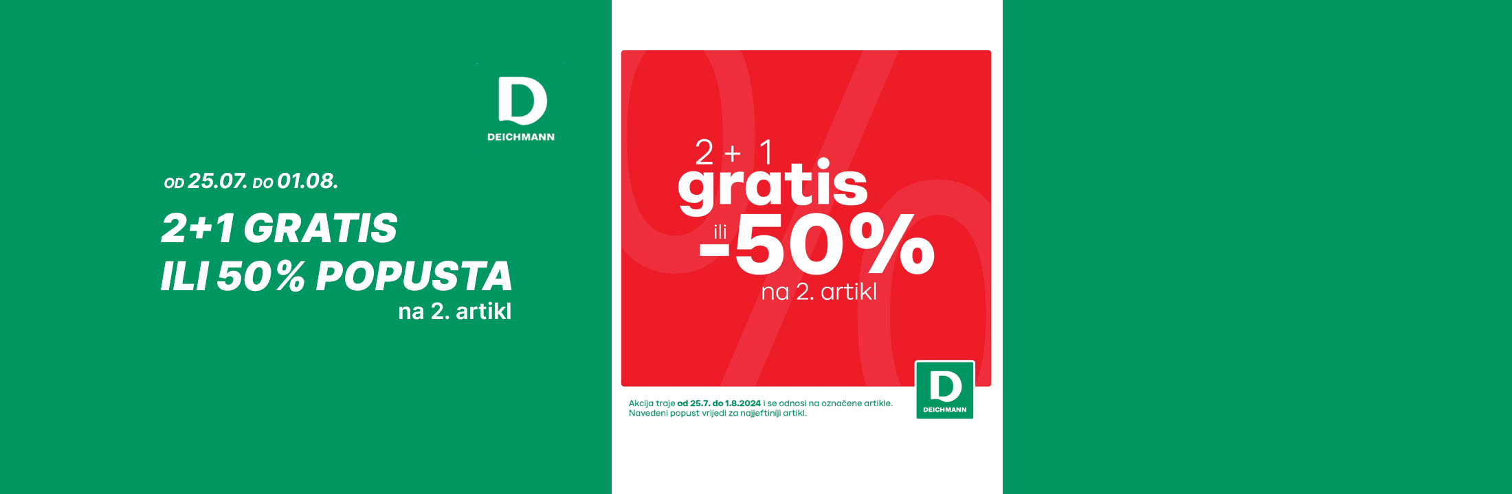 2+1 gratis ili 50% na 2. artikl