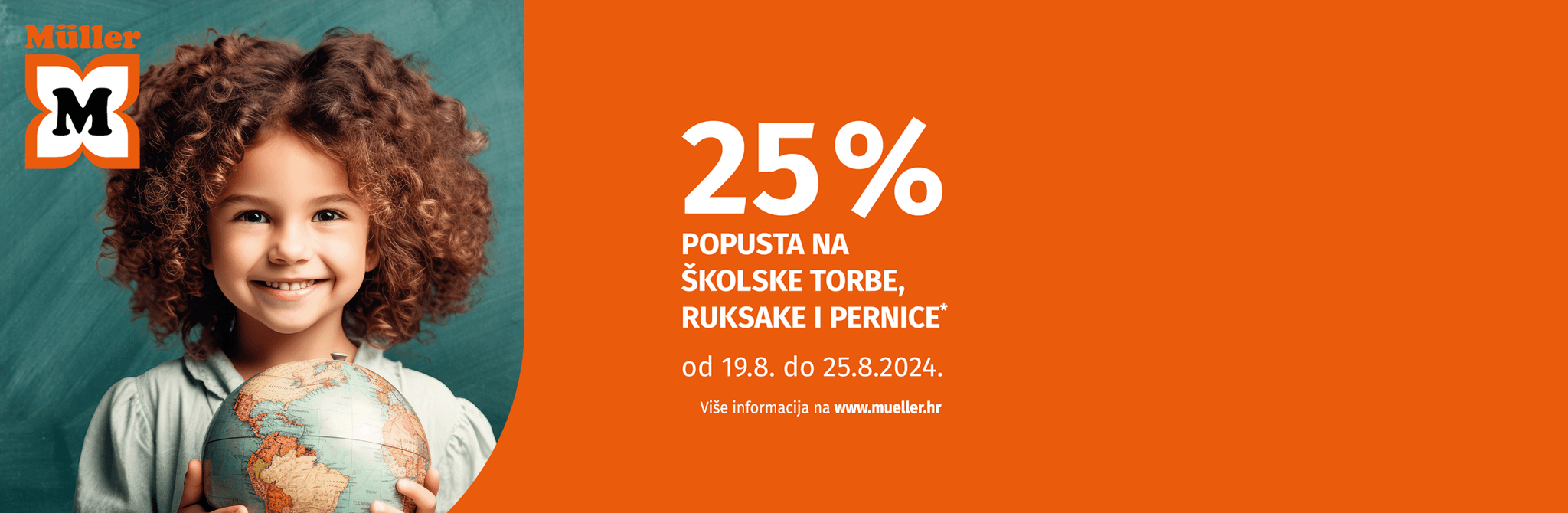 Müller: 25% na školske torbe, ruksake i pernice
