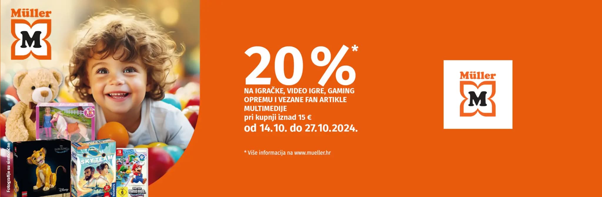 Müller: 20% popusta na igračke, video igre